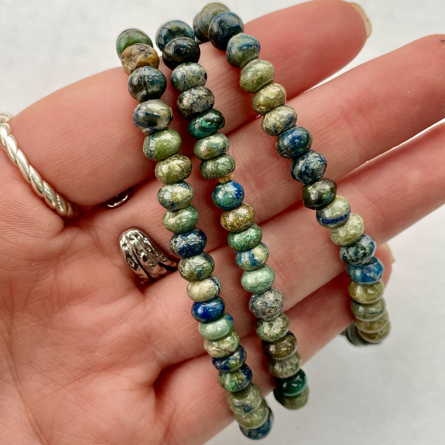 Azurite and Malachite Beads Bracelet Azurite and Malachite Beads Bracelet